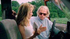 Helen Hunt and Jan de Bont on the set of 'Twister' in 1995